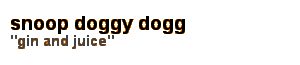 snoop doggy dogg - "gin and juice"